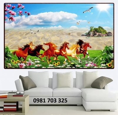 tranh gạch phong thủy bát mã