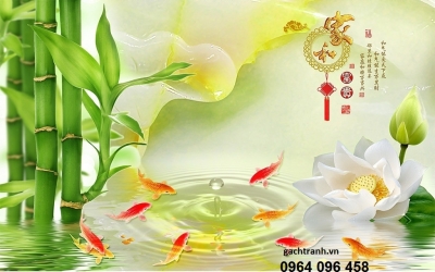 tranh 3d hoa ngọc - gạch tranh ốp tường 3d - BVC30