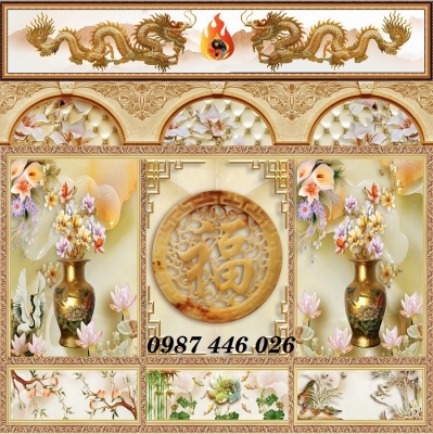 Tranh gạch men phòng thờ đẹp HP8623