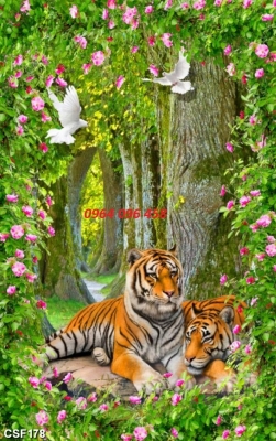 Tranh gạch 3d con hổ - gạch tranh 3d con hổ - SXC5