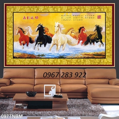 Tranh mã đáo thành công gạch men trang trí