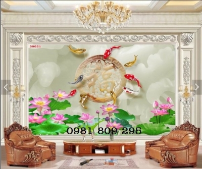 Gạch tranh - tranh gạch 3d hoa sen