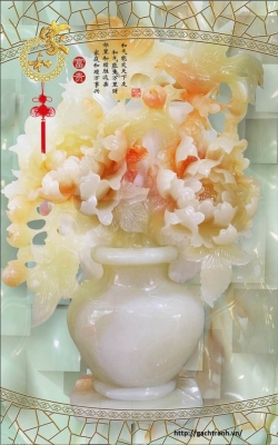 Gạch tranh 3d ốp tường mẫu bình hoa - DSZ22