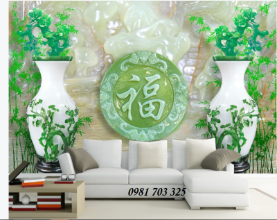 Tranh 3D bình hoa- gạch tranh 3D