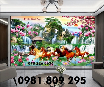 Mã đáo thành công 3d - gạch tranh 3d ngựa