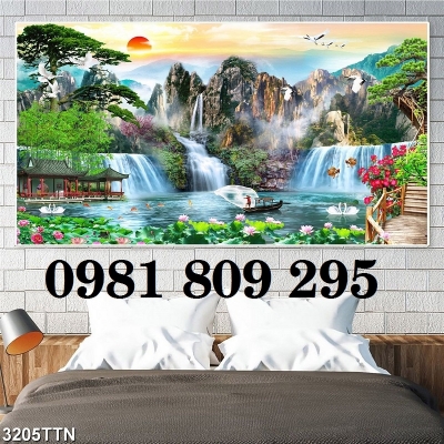 Tranh phong cảnh - gạch tranh thác nước 3d GF9473