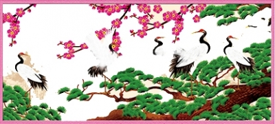 Tranh gạch 3d phong thủy tùng hạc - CM432