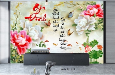 Tranh gạch 3D phòng khách