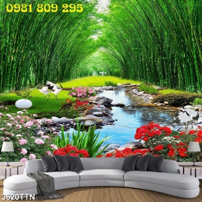 Tranh gạch rừng tre trúc H0895