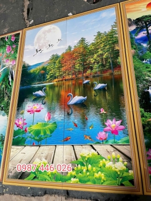Ảnh thực tế gạch tranh 3d