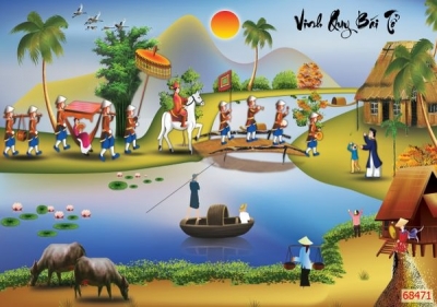 Tranh gạch phong cảnh đồng quê 3d - FDX96