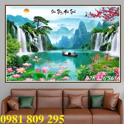 Gạch tranh 3d phong cảnh vườn hoa