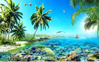 Tranh gạch 3d phong cảnh biển - HFS2