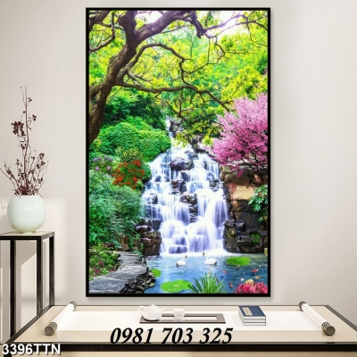 tranh phong cảnh- gạch 3D khổ đứng