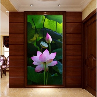 Tranh gạch ốp tường mẫu hoa sen - 655SK