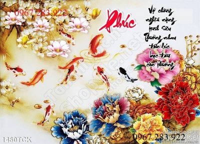 Tranh 3D- Tranh hoa mẫu đơn