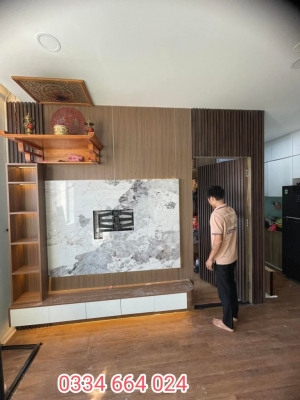 Ốp tường sợi than tre hiện đại