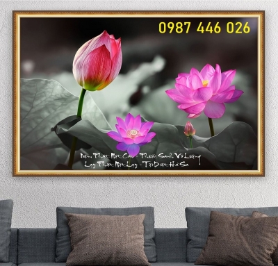 Tranh gạch men hoa sen HP97232