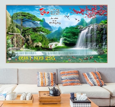 Tranh gạch men sơn thủy 3d