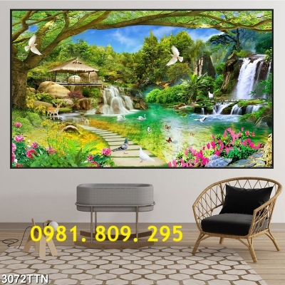 Mẫu tranh gạch 3d phòng khách , gạch 3d ốp tường
