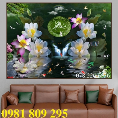 Gạch tranh 3d , gạch trang trí hoa sen