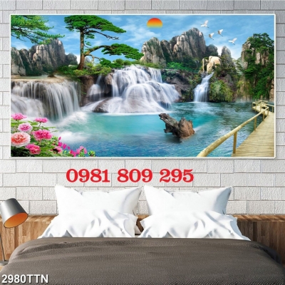 Gạch tranh phong cảnh núi đồi