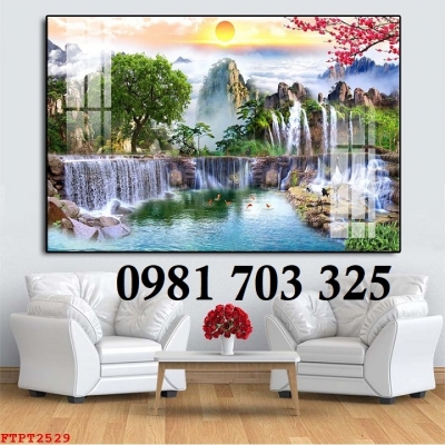 Tranh gạch thác nước 3D trang trí