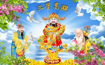 Tranh phúc lộc thọ -tranh gạch 3d phúc lộc thọ - CXC44