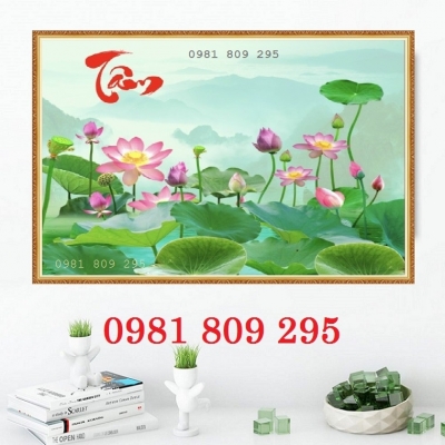 Tranh gạch hoa sen 3d