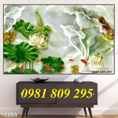 Tranh sứ ngọc , gạch tranh 3d hoa sen sắc nét