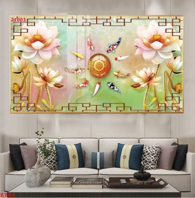 tranh gạch men phong thủy cá chép