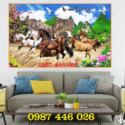 Tranh gạch men mã đáo thành công HP28