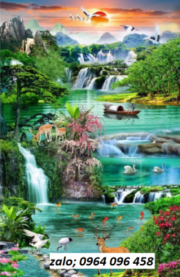 Tranh gạch 3d phong cảnh dán tường hiên - DXS333