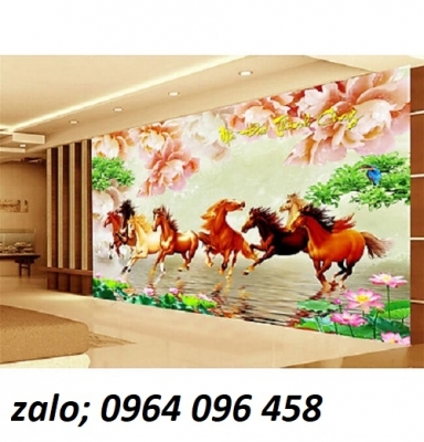 Tranh gạch 3d bát mã - HCX33