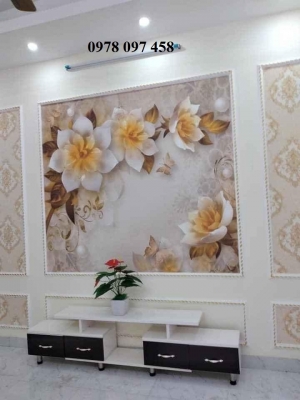 Gạch tranh vườn hoa trang trí tường