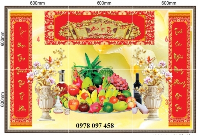 Gạch tranh phòng thờ