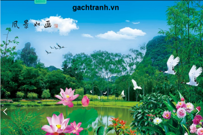 Tranh đồng quê 3d - tranh gạch 3d đồng quê - A243