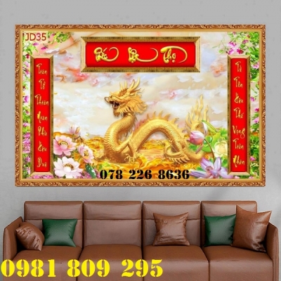 Phòng thờ - tranh gạch men 3d ốp tường