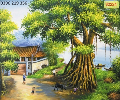 Tranh gạch đẹp đồng quê phong thủy