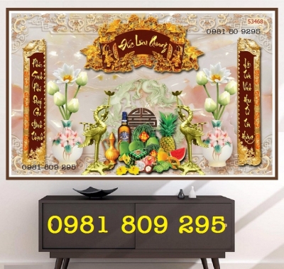 Gạch tranh phòng thờ 3d chữ phúc