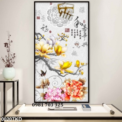 Tranh gạch 3D khổ đứng đẹp