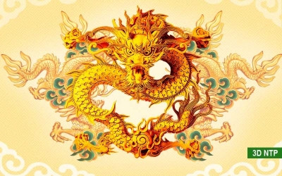 Tranh gạch 3d rồng phượng - CVC4
