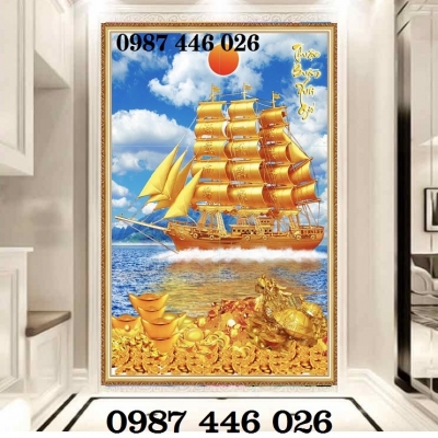 Gạch tranh phong thủy thuyền buồm HP9822