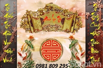 Tranh gạch ốp tường phòng thờ