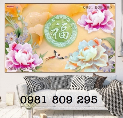 Gạch tranh , tranh gạch men phòng khách