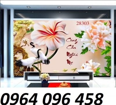 Tranh gạch 3d phong thủy phòng khách - SX66