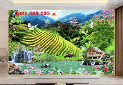 Tranh gạch phong cảnh Quê hương  HQ888