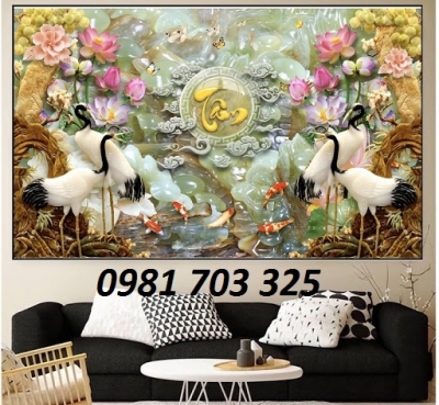 tranh 3D tùng hạc, gạch tranh