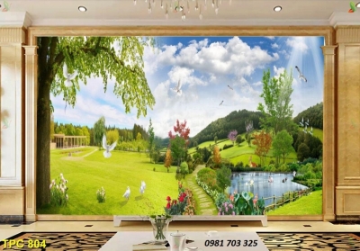 Tranh gạch 3D phòng khách