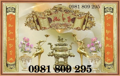 Tranh gạch, tranh câu đối phòng thờ NDFF5